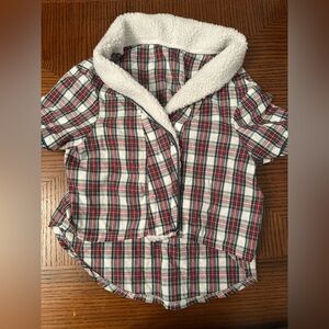 Dog robe Sherpa holiday plaid size large